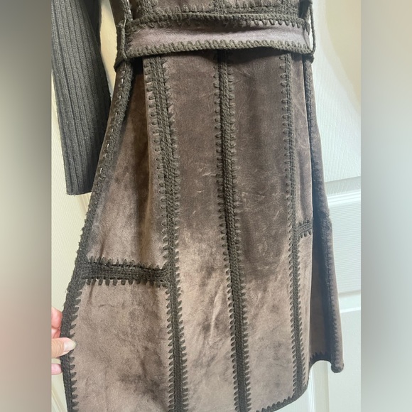 Vintage Long Belted Boho Cardigan Brown Wmn Size Small - Picture 6 of 7